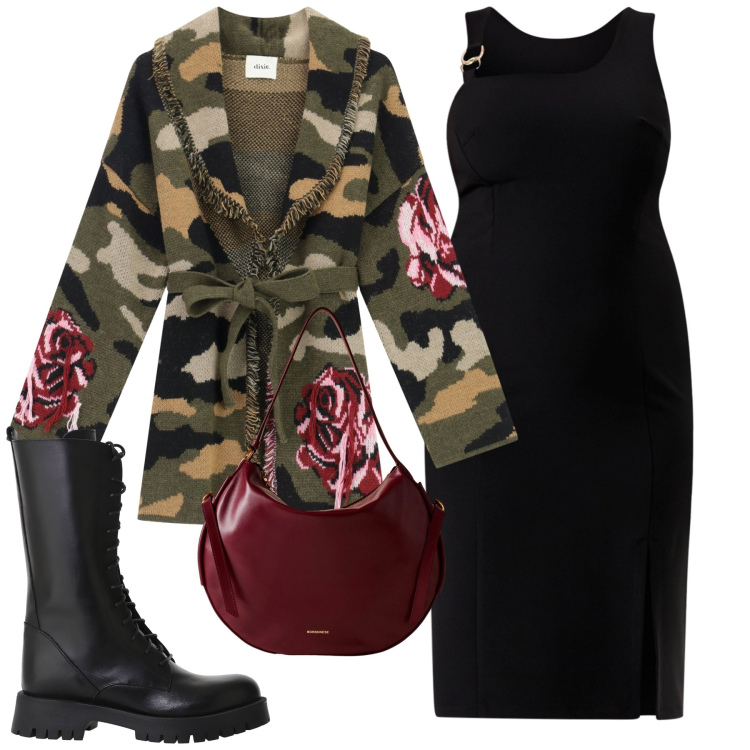 Outfit donna - Total look #2291080. Stile Bon Ton per Serata fuori. Abbinamento con vestiti a tubino, borse a spalla, cardigans, stivali.