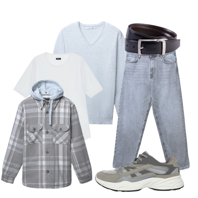 Outfit uomo - Urban per questa giornata. Stile Urban per Tutti i giorni. Abbinamento con sneakers, jeans, maglieria, cappotti, t-shirt, cinture.