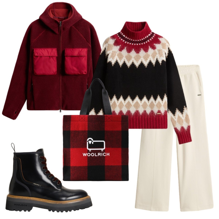 Outfit donna - Casual & Chic. Stile Casual chic per Tutti i giorni. Abbinamento con maglieria, felpe con cappuccio, pantaloni, anfibi, borse tote.