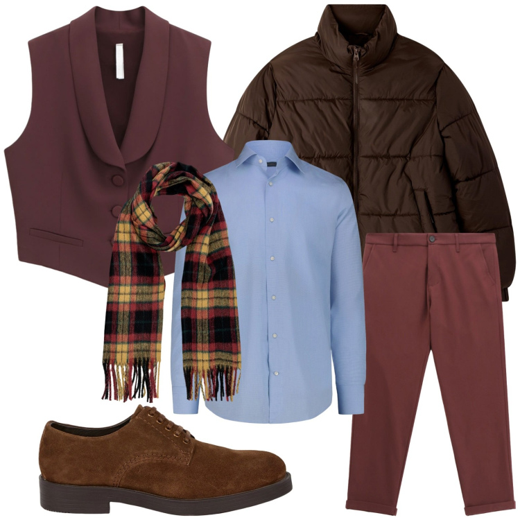 Outfit uomo - Dettagli in pelle. Stile Casual per Ufficio. Abbinamento con bomber, pantaloni, gilet, scarpe stringate, camicie, sciarpe.