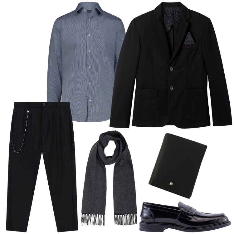 Outfit uomo - Dettagli in pelle. Stile Urban per Serata speciale. Abbinamento con giacche, pantaloni, portafogli, sciarpe, camicie, scarpe stringate.