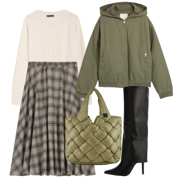 Outfit donna - La mia giacca bomber. Stile Bon Ton per Tutti i giorni. Abbinamento con blazer, gonne longuette, stivali, maglieria, borse tote.