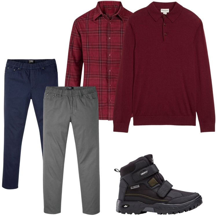 Outfit uomo - Dinamico. Stile Casual per Tutti i giorni. Abbinamento con stivali e stivaletti, pantaloni, maglieria, camicie.