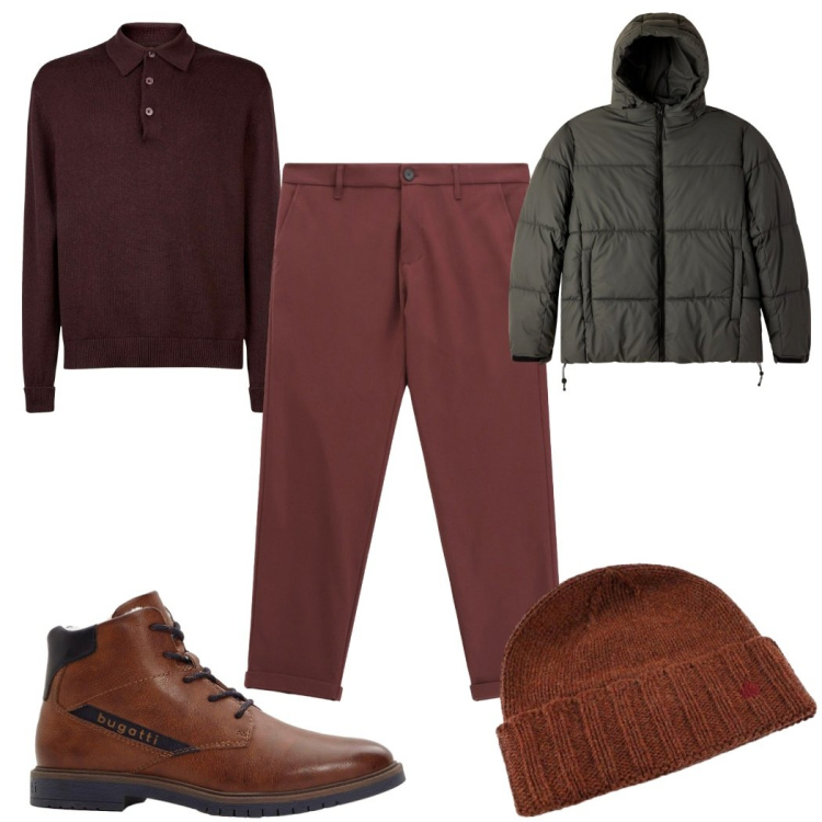 Outfit uomo - Dettagli in pelle: gli stivaletti. Stile Trendy per Tutti i giorni. Abbinamento con stivali e stivaletti, bomber, pantaloni, cappelli, polo.