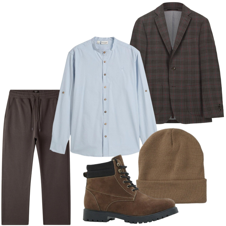 Outfit uomo - Trend autunnale. Stile Trendy per Tutti i giorni. Abbinamento con camicie, stivali e stivaletti, berretti, pantaloni, giacche.