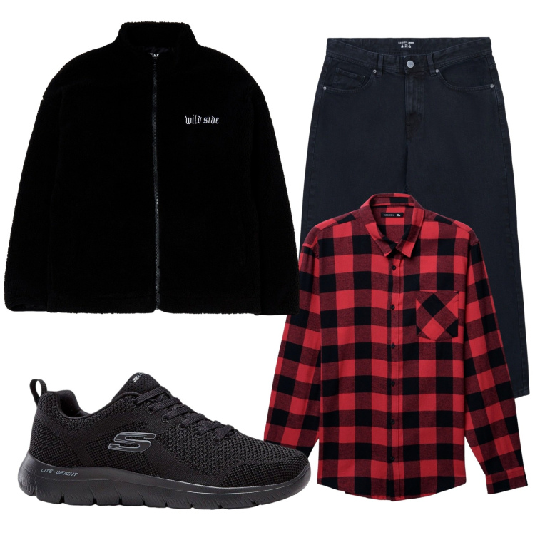 Outfit uomo - Total look #2291300. Stile Casual per Tutti i giorni. Abbinamento con sneakers, giacche, jeans dritti, camicie.