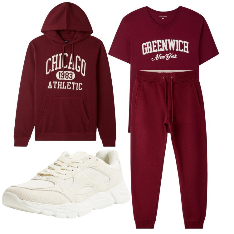 Outfit uomo - Total look #2291305. Stile Urban per Tutti i giorni. Abbinamento con sneakers, pantaloni, felpe con cappuccio, t-shirt.