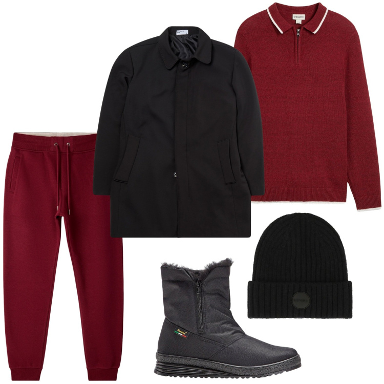 Outfit uomo - Outfit rilassato. Stile Trendy per Tutti i giorni. Abbinamento con stivali e stivaletti, maglieria, pantaloni, eskimo, cappelli.
