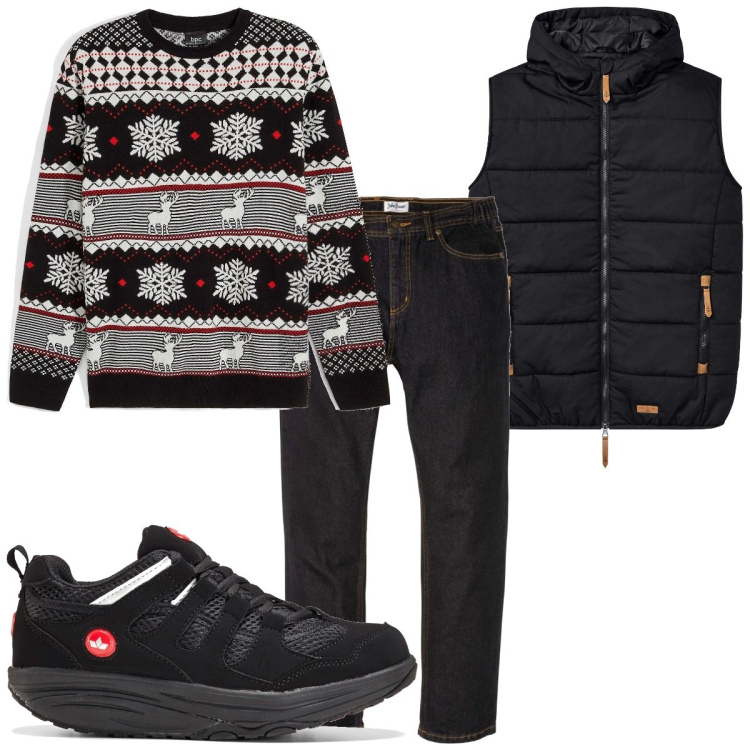 Outfit homme - Casual #19022. Style Casual pour Tous les jours. Assortir avec pulls, manteaux, sneakers, jean coupe droite.