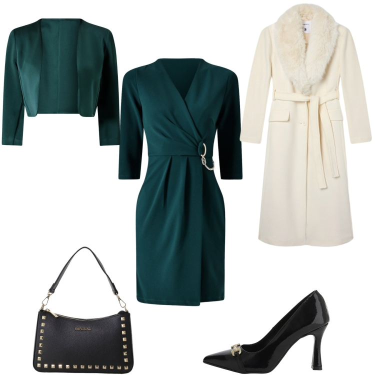 Outfit donna - Bon ton serata eventi importanti. Stile Bon Ton per Cerimonia. Abbinamento con vestiti corti, bolero, cappotti, décolleté, pochette.