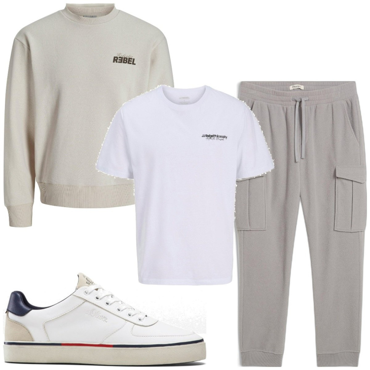 Outfit homme - Urban #5665. Style Urban pour Tous les jours. Assortir avec pantalon cargo, sweat-shirts, sneakers, t-shirts.