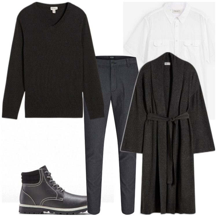 Outfit homme - Urban #5666. Style Urban pour Tous les jours. Assortir avec vestes, chemises à manches courtes, bottes, pulls, pantalon .