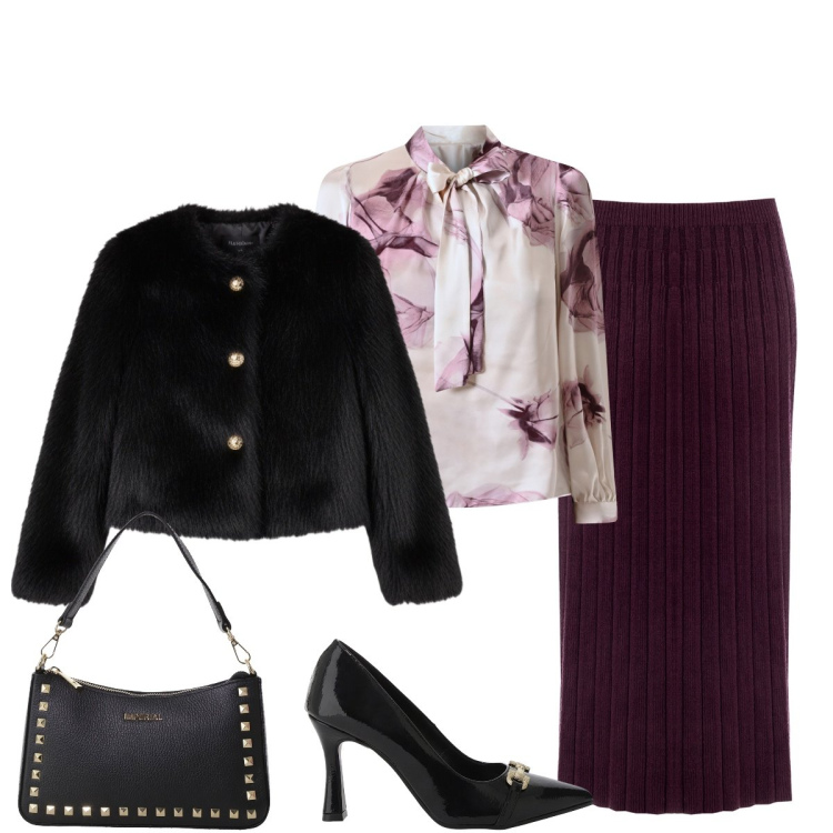 Outfit donna - Cerimonia. Stile Chic per Cerimonia. Abbinamento con gonne longuette, ecopellicce, bluse, pochette, décolleté.