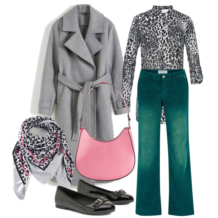 Outfit femme - Novembre. Style Glamour pour Tous les jours. Assortir avec pantalon , manteaux, foulards, chemisiers, sacs à main, ballerines.