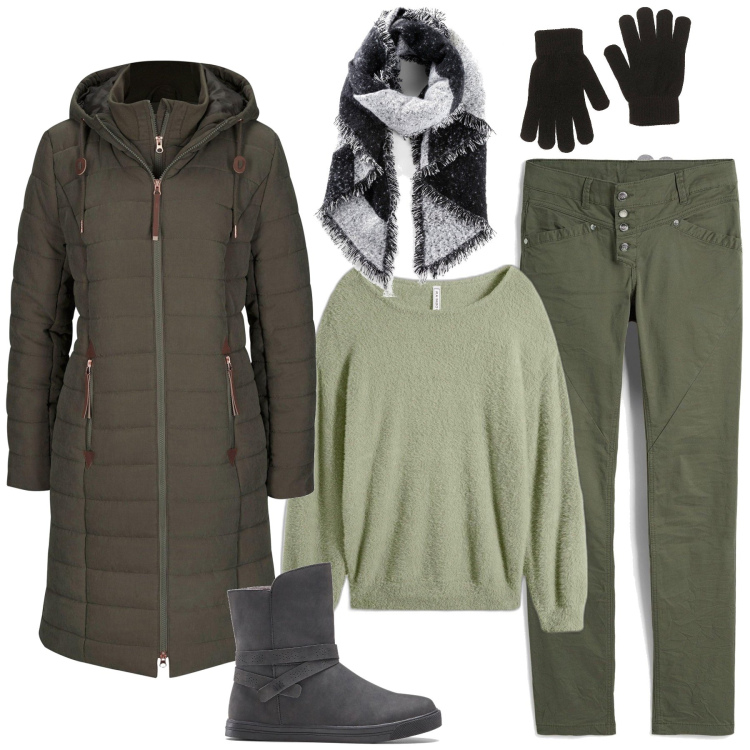 Outfit femme - Charlène. Style Basique pour Tous les jours. Assortir avec pulls, manteaux, écharpes, pantalon , bottes, gants.
