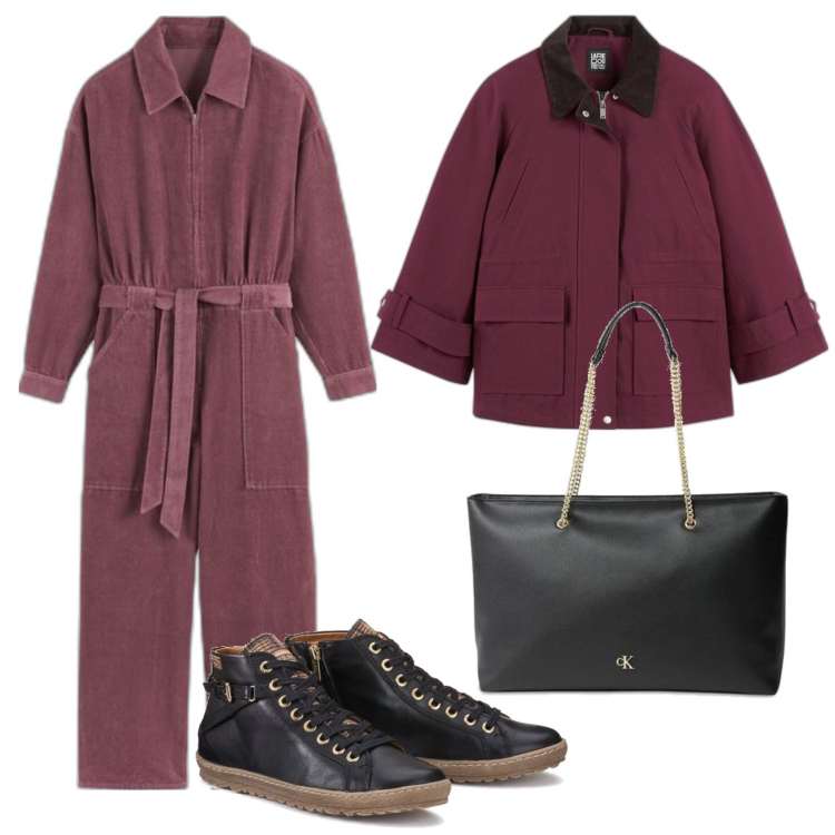 Outfit mujer - Urban look. Estilo Urban para Todos los días. Combinación con sneakers, chándales, parka, bolso tote.