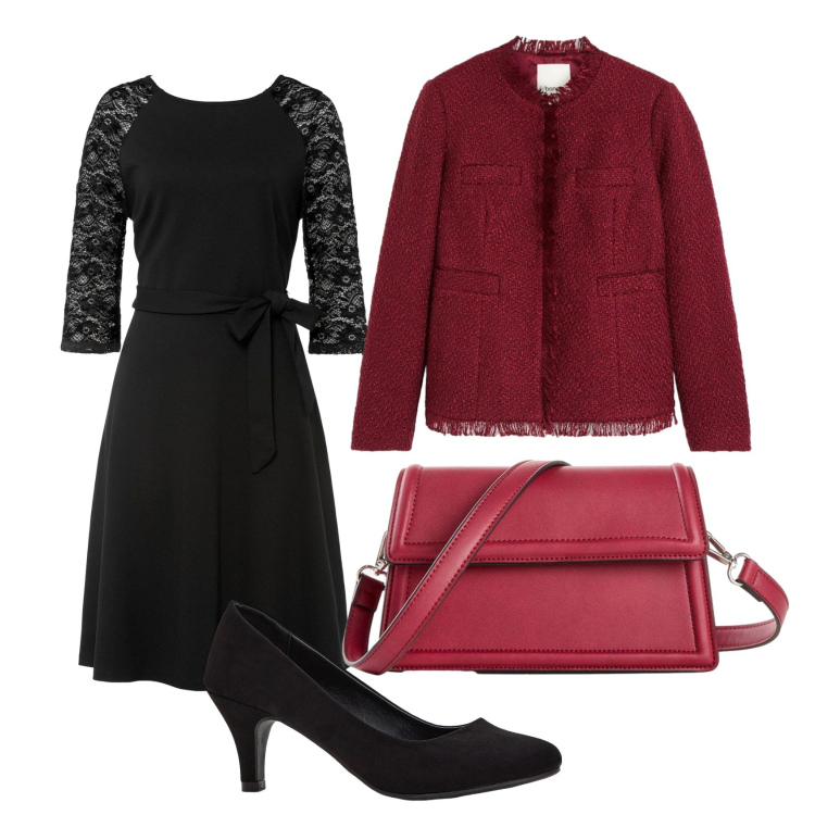 Outfit donna - Day to night - quando vuoi tu. Stile Chic per Serata fuori. Abbinamento con cappotti, décolleté, vestiti, borse a tracolla.