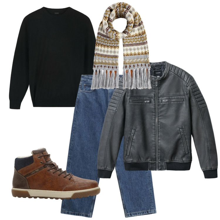 Outfit uomo - Tocco delicato. Stile Casual per Tutti i giorni. Abbinamento con sneakers alte, giacche, jeans, pullovers, sciarpe.