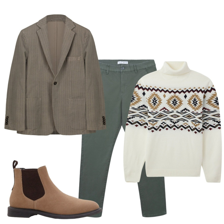 Outfit uomo - Il pull. Stile Casual per Tutti i giorni. Abbinamento con stivali e stivaletti, maglieria, pantaloni chino, giacche.