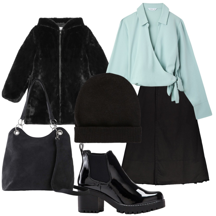 Outfit donna - Per le strade della mia città. Stile Urban per Tutti i giorni. Abbinamento con stivaletti, borse a mano, camicie, cappotti, gonne lunghe, berretti.