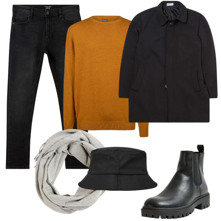 Outfit uomo - Il pullover colorato. Stile Casual per Tutti i giorni. Abbinamento con stivali e stivaletti, sciarpe, jeans skinny, cappelli con visiera, eskimo, maglieria.