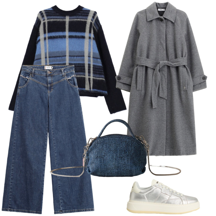 Outfit donna - Sportiva ma con stile. per Tutti i giorni. Abbinamento con jeans, cappotti, maglieria, borse a mano, sneakers.