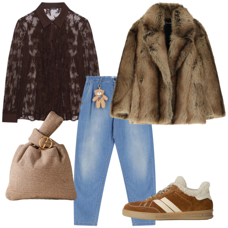 Outfit donna - In pellica eco. Stile Casual chic per Tutti i giorni. Abbinamento con jeans, borse a mano, vestiti corti, sneakers, camicie.