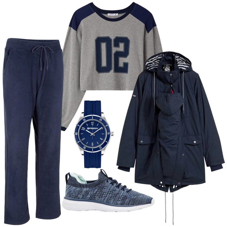 Outfit donna - Total look #2291913. Stile Basic per Sport. Abbinamento con pantaloni, blazer, sneakers, t-shirt, orologi.