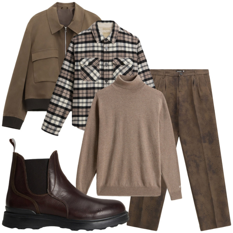 Outfit uomo - Dicembre freddo. Stile Urban per Tutti i giorni. Abbinamento con pantaloni, giacche, maglieria, stivali e stivaletti, cappotti.