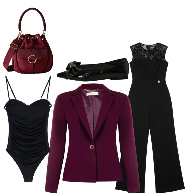 Outfit donna - I colori del 2025/26. Stile Vintage retrò per Serata fuori. Abbinamento con tute, blazer, ballerine, body, borse a secchiello.