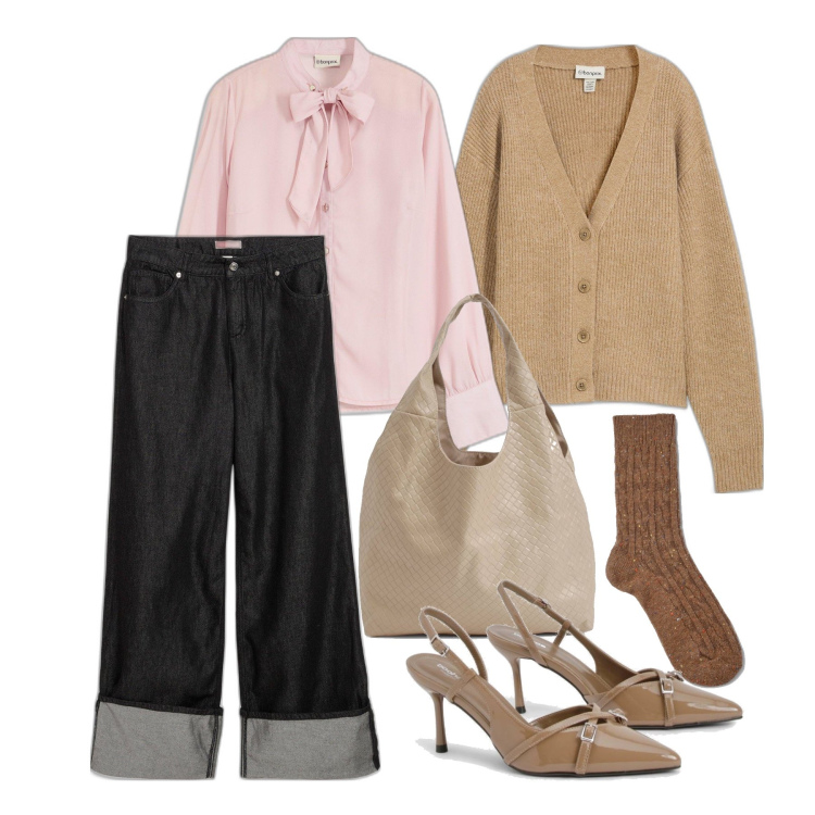 Outfit femme - Novembre. Style Glamour pour Tous les jours. look idéal pour Petite. Assortir avec jeans, pulls, chemisiers, socquettes, sacs tote, chaussures à talon.