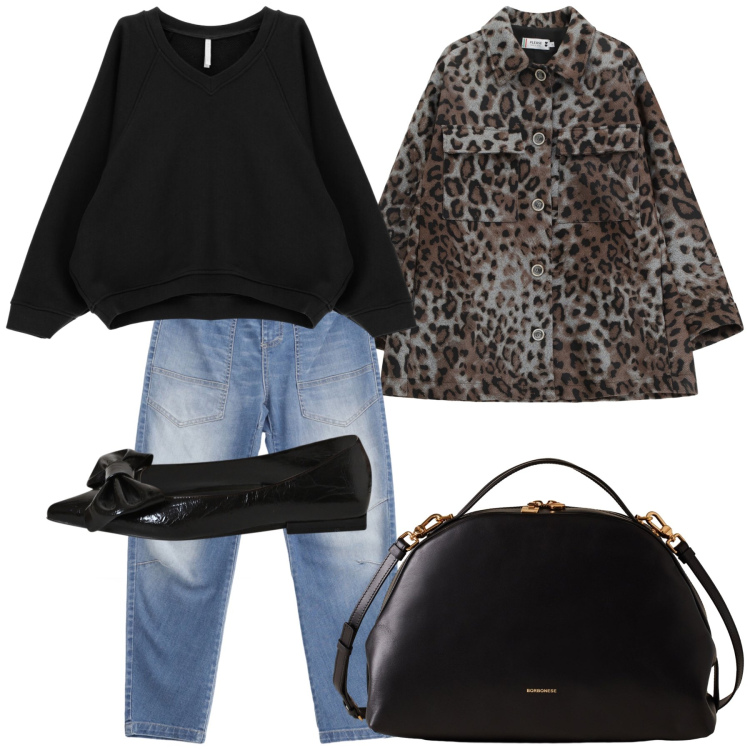 Outfit donna - Trendy Sunday. Stile Sporty chic per Tutti i giorni. Abbinamento con jeans, cappotti, ballerine, felpe, borse a mano.
