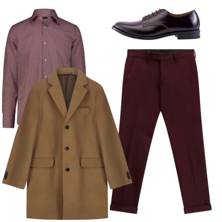 Outfit uomo - Total look. Stile Casual per Tutti i giorni. Abbinamento con pantaloni, scarpe stringate, camicie, cappotti.