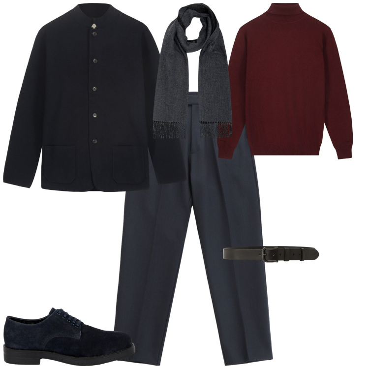 Outfit uomo - Trendy lo stile per ogni giorno. Stile Trendy per Tutti i giorni. Abbinamento con pantaloni, cinture, maglieria, giacche, scarpe stringate, sciarpe.