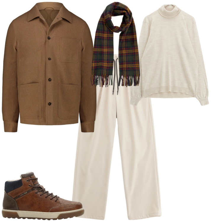 Outfit uomo - Trendy per ogni giorno. Stile Trendy per Tutti i giorni. Abbinamento con sneakers alte, pantaloni, maglieria, sciarpe, cappotti.