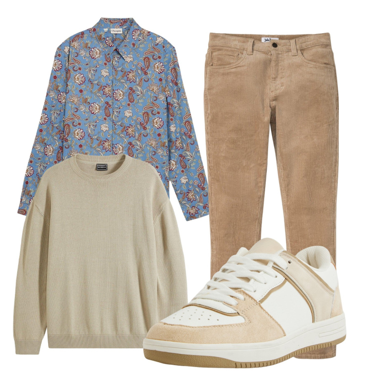 Outfit uomo - Total look #2292448. Stile Trendy per Tutti i giorni. Abbinamento con pantaloni, camicie, maglieria, sneakers.