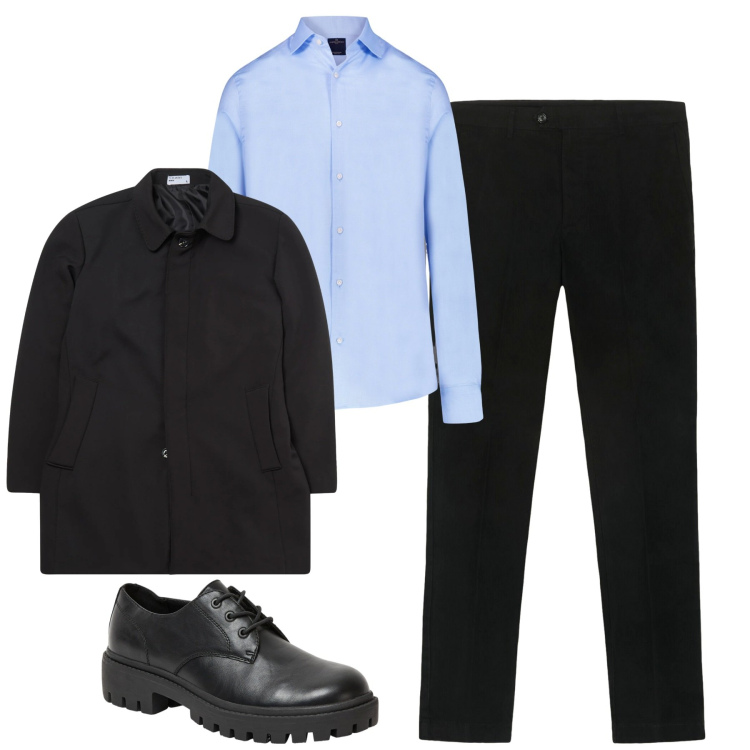 Outfit uomo - Total look #2292531. Stile Urban per Tutti i giorni. Abbinamento con eskimo, scarpe stringate, camicie, pantaloni chino.