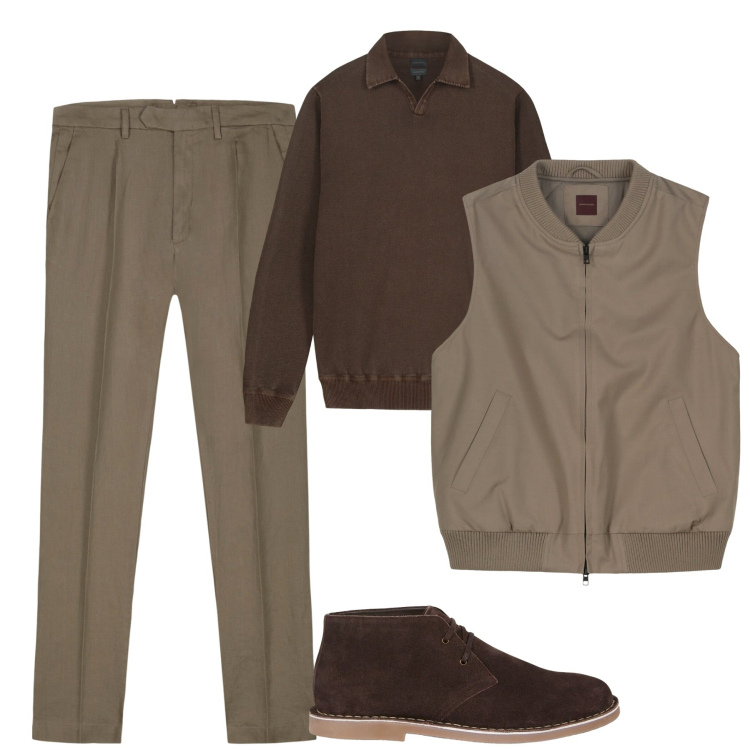 Outfit uomo - City. Stile Urban per Tutti i giorni. Abbinamento con pantaloni, stivali e stivaletti, piumini, maglieria.