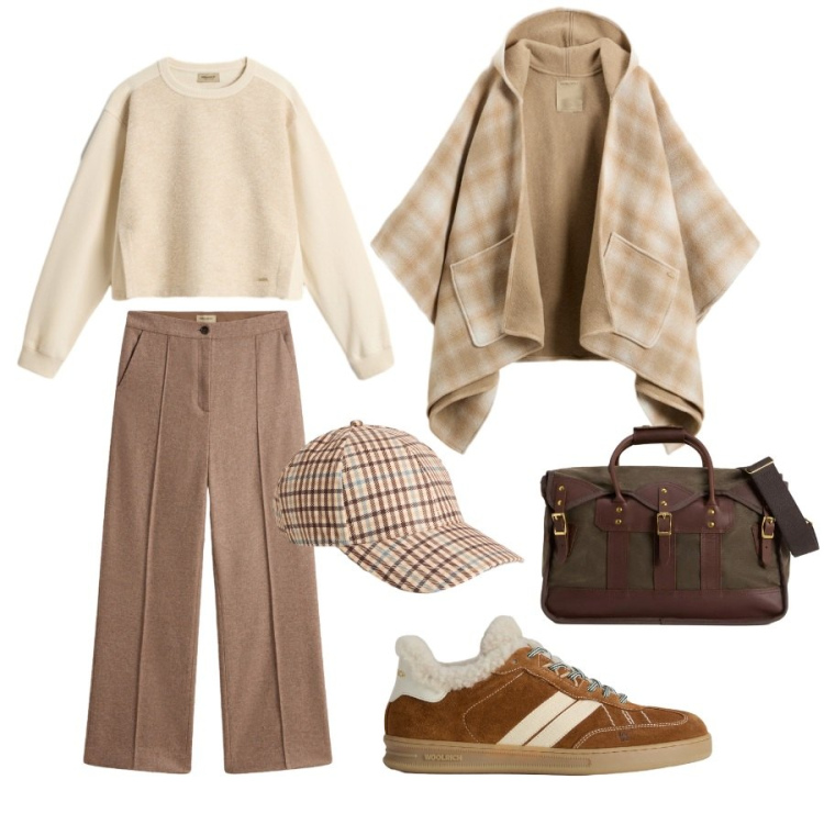 Outfit donna - Total look #2292580. Abbinamento con felpe, sneakers, borse a tracolla, cappelli, pantaloni, cappe.