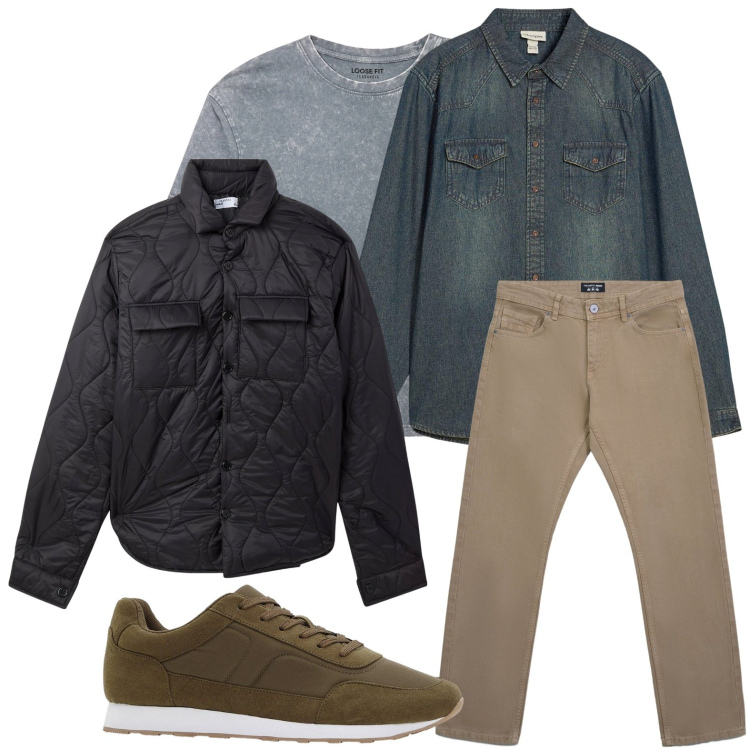 Outfit uomo - Abbigliamento casual. Stile Casual per Tutti i giorni. Abbinamento con camicie, sneakers, t-shirt, jeans, giacche.