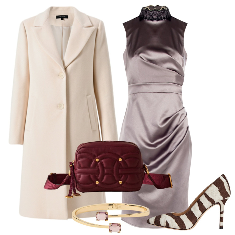 Outfit donna - Rinascimento - Black Friday 2025. Stile Glamour per Cerimonia. Abbinamento con cappotti, vestiti a tubino, borse a tracolla, décolleté, braccialetti.