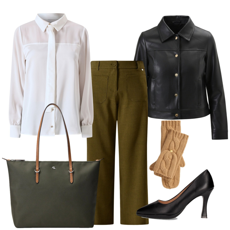 Outfit donna - Rinascimento - Black Friday 2025. Stile Chic per Ufficio. Abbinamento con camicie, pantaloni, giacche, borse tote, guanti, décolleté.