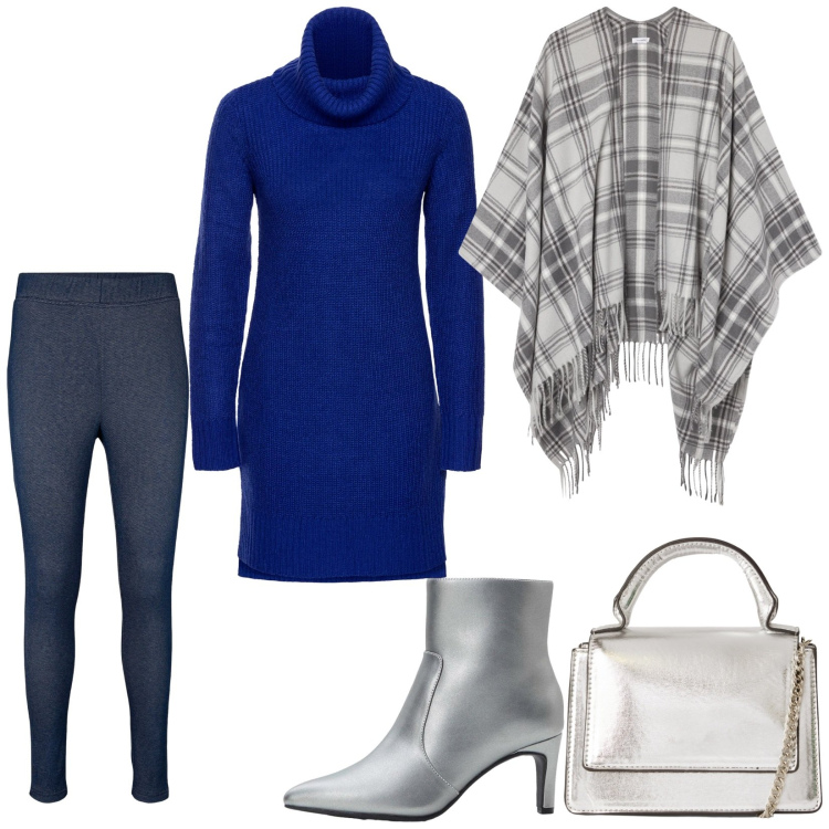 Outfit donna - Total look #2293649. Stile Chic per Serata fuori. Abbinamento con maglieria, stivaletti, jeggings, cappotti, borse a tracolla.