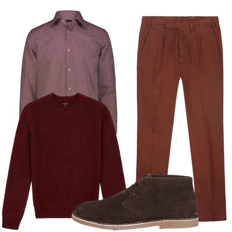 Outfit uomo - Total look #2293685. Stile Casual per Tutti i giorni. Abbinamento con pantaloni, stivali e stivaletti, camicie, maglieria.