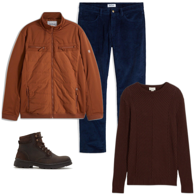 Outfit homme - Evan. Style Casual pour Tous les jours. Assortir avec pantalon , vestes, bottes, pulls.
