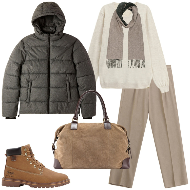Outfit uomo - Stile da viaggio. Stile Casual per Tutti i giorni. Abbinamento con stivali e stivaletti, bomber, pantaloni, maglieria, sciarpe, borse sportive.