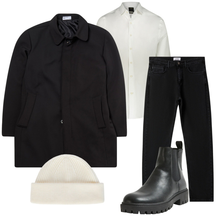 Outfit uomo - Pioggia e stile. Stile Trendy per Tutti i giorni. Abbinamento con stivali e stivaletti, jeans dritti, eskimo, camicie, berretti.