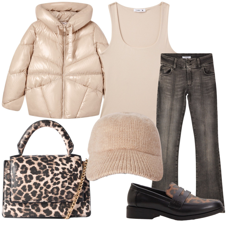 Outfit donna - Commissioni in mocassini. Stile Trendy per Tutti i giorni. Abbinamento con mocassini, cappelli con visiera, giacche, borse a tracolla, canottiere, jeans.