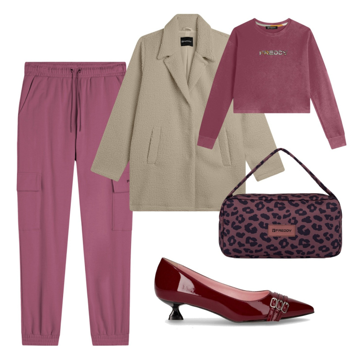 Outfit donna - Sporty chic in November!. Stile Sporty chic per Tutti i giorni. Abbinamento con felpe, pantaloni cargo, borse a spalla, cappotti, décolleté.