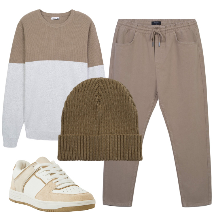 Outfit uomo - Total look #2294825. Stile Casual per Tutti i giorni. Abbinamento con sneakers, pantaloni, maglieria, berretti.